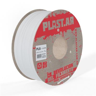 Filamento Plast.Ar PLA Blanco 1,75mm 1KG