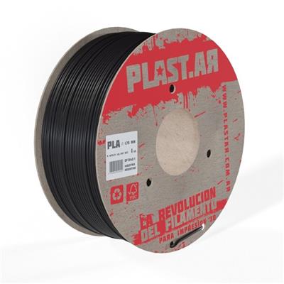 Filamento Plast.Ar PLA Negro 1,75mm 1KG
