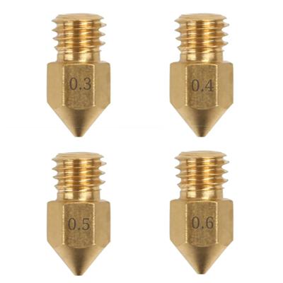 Kit Nozzle x4 Rosca M6 Hot End Mk8 Geeetech 0.3/0.4/0.5/0.6